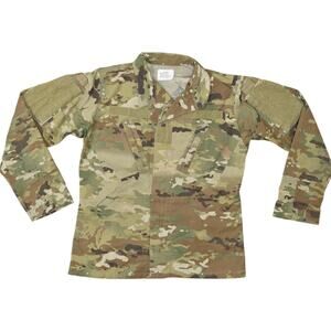Military Brown/Green Nylon Full Zip Jacket Women 36 Long Sleeve Camo Army Combat